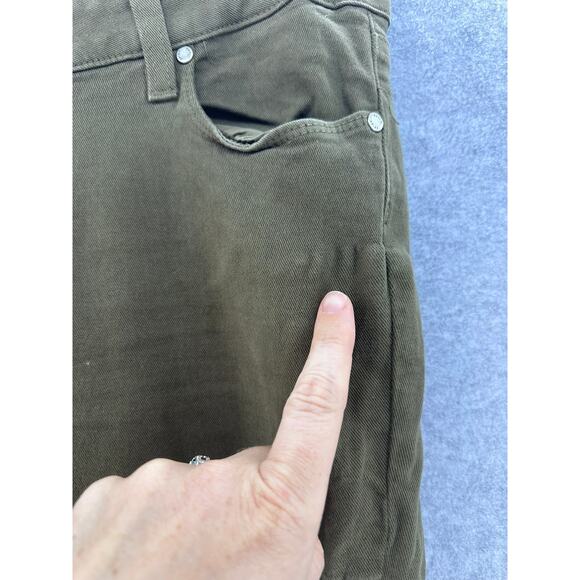 Paige Denim Women's sz 30 Peg Skinny Olive Green Pants Long 31.5" inseam - Picture 3 of 10